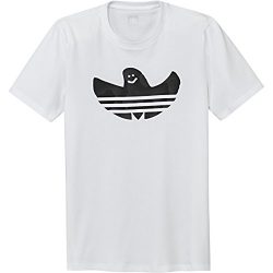 adidas Originals Men’s Skateboarding Shmoo Warp Tee, White/Black/Dark Solid Grey, M