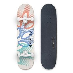 HABITAT SKATEBOARDS Leaf Overlay Complete Standard Skateboard, 8.25, Multicolor