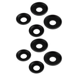 MonkeyJack 8 Pcs Replacement Longboard / Skateboard Bushings Washers- Skateboard Parts – Black