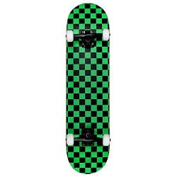Krown Rookie Checker Skateboard, Black/Green, 7.75″