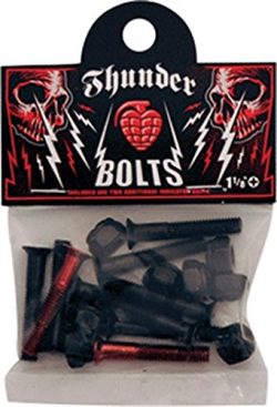 Thunder 1 1/8″ Red Hardware Single Set Skateboarding Hardware