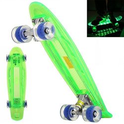 Kaluo Longboard Cruiser Full Light Up Deck Mini Skateboard LED Flash Outdoor For Kids Teens(US S ...