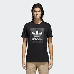 adidas Originals Men’s Skateboarding Blackbird Warp Print Tee, Black/White, XL