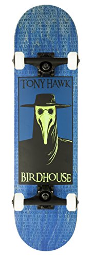 Birdhouse Skateboards Premium Quality Tony Hawk Plague Doctor Complete Skateboard, Blue, 8.0″