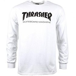 Thrasher “Skate Mag” Long Sleeve Shirt (Large, White)