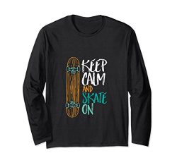 Unisex Distressed Skateboarding Skater Boy Keep Calm T-shirt Small Black