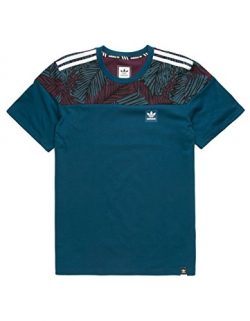 adidas Originals Men’s Skateboarding Blackbird Block Tee, Blue Night/Red Night/Black/White, S