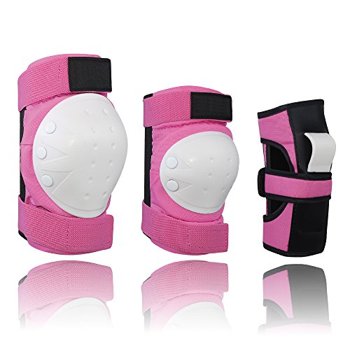 Lucky-M Adult&Kids Knee Pads Elbow Pads Wrist Guards,3 Pairs Protective ...