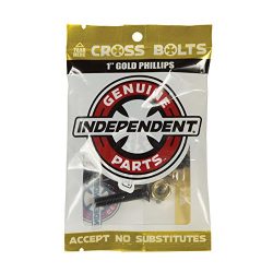 Independent Genuine Parts Cross Bolts Standard Phillips Skateboard Hardware (Black/Gold, 1″)