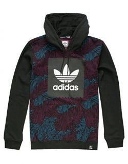 adidas Men’s Skateboarding Blackbird Palm Hoodie, Blue Night/Red Night/Black, L