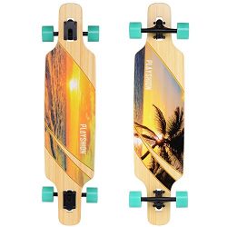 Playshion Bamboo Longboard Skateboard Complete (sunshine)