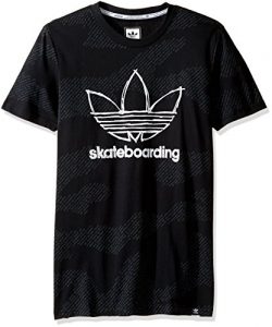 adidas Originals Men’s Tops Skateboarding Clima Tee, Word Camo Black/Carbon, Large