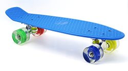 Merkapa 22″ Complete Skateboard with Colorful LED Light Up Wheels for Kids, Boys, Girls, Y ...