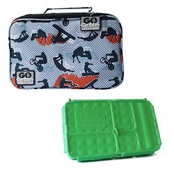 Go Green Lunch Box Set • 5 Compartment Leak-Proof Lunch Box • Insulated Carrying Bag • Beverage  ...