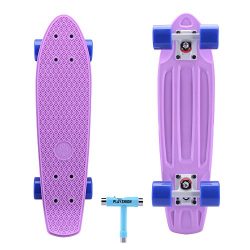 Playshion 22” Mini Cruiser Skateboard For Beginner (With Skate Tool)