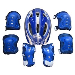 PeleusTech® 7Pcs Protective Gear for Kids Helmet Elbow Pads Knee Pads with Wrist Guard for Cycli ...