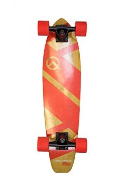 The Super Cruiser Mini 27″ Red Bamboo and Maple Longboard Skateboard
