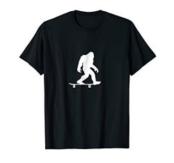 Mens Bigfoot Skateboarding Shirt Funny Cool Sasquatch Skater Gift Medium Black
