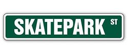 Cortan360 SKATEPARK Street Sign skateboard ramp skateboarding skateboarder sports 8″ Stick ...