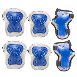 PAMASE Knee Elbow Wrist Protective Pads for Kids – Sports Safety Pads Set for Rollerblade, ...