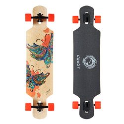 DGWBT Bamboo 41 inch Drop Through Longboard Skateboard Complete (maple)