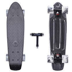 Playshion Complete 22” Mini Cruiser Skateboard for Beginner with Sturdy Deck